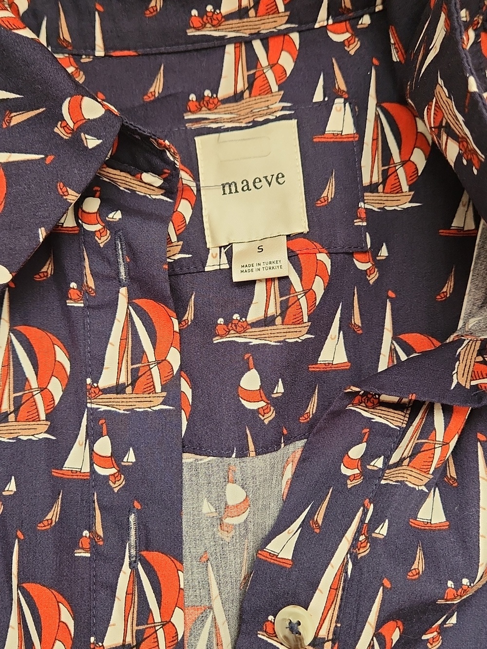Anthropologie Bettina Shirtdress - Sailboat Print - Picture 3 of 5